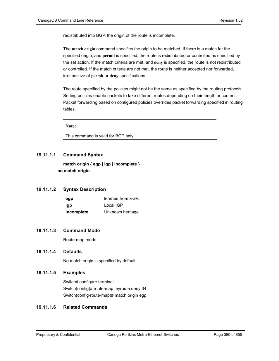 CANOGA PERKINS CanogaOS Command Reference User Manual | Page 380 / 855