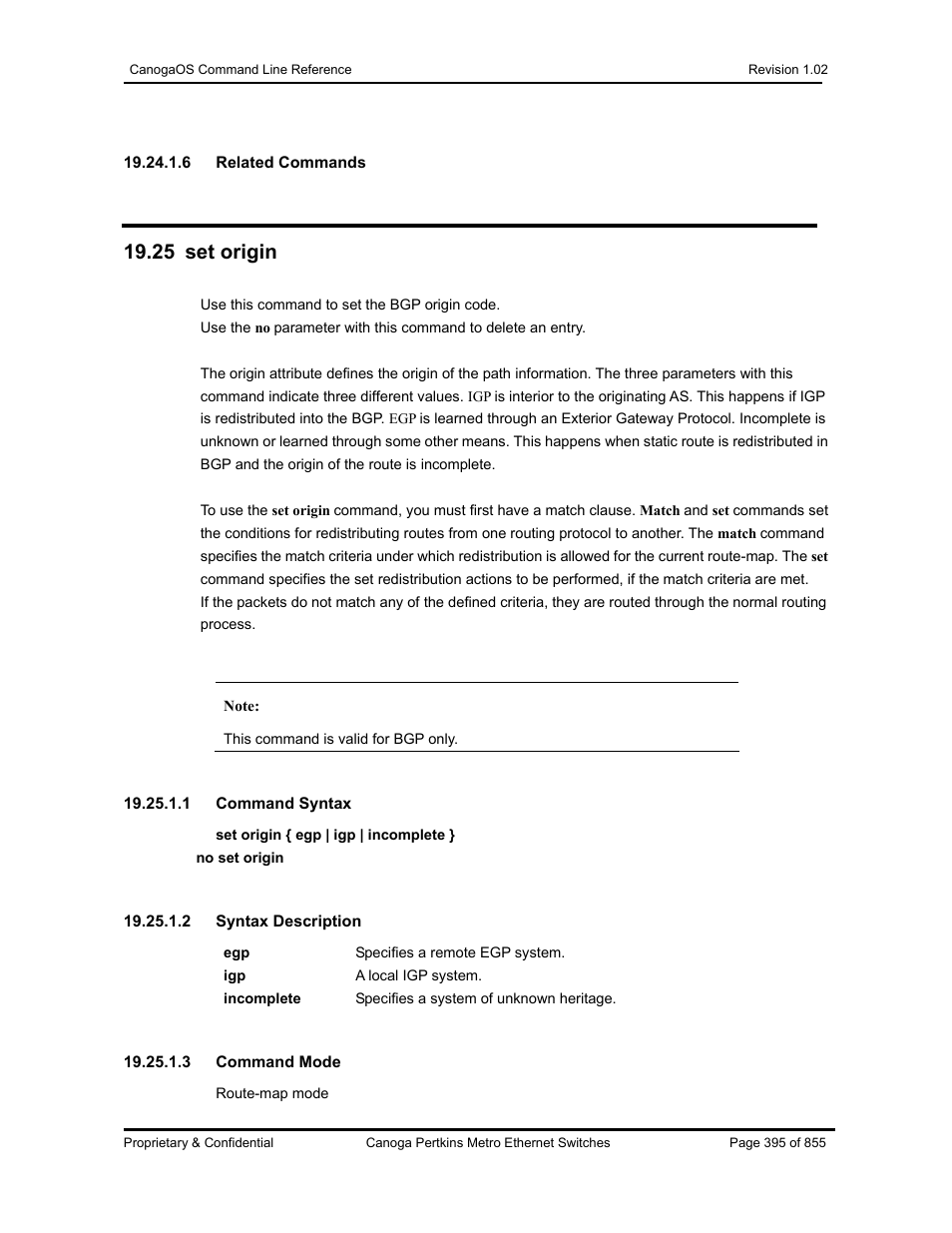 25 set origin | CANOGA PERKINS CanogaOS Command Reference User Manual | Page 395 / 855