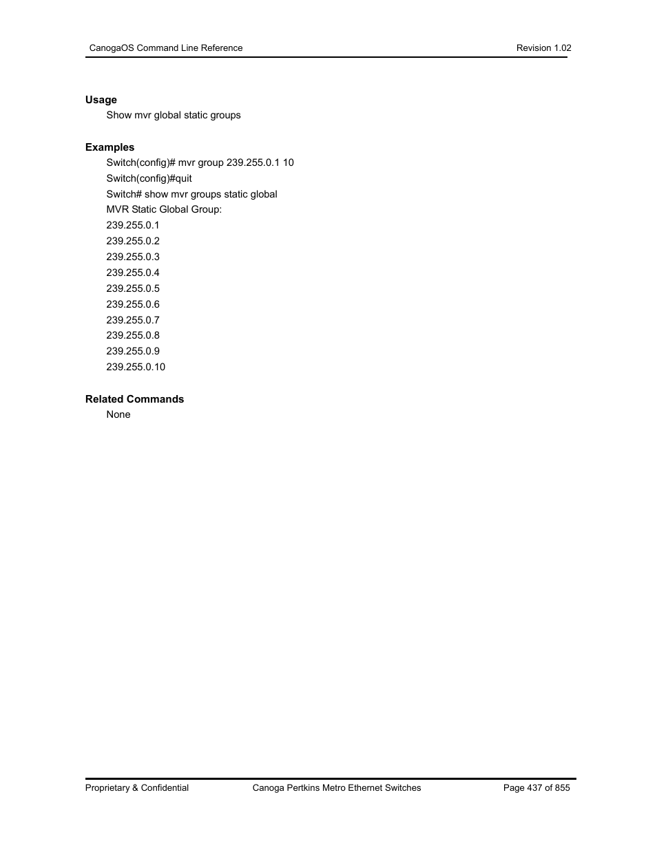 CANOGA PERKINS CanogaOS Command Reference User Manual | Page 437 / 855