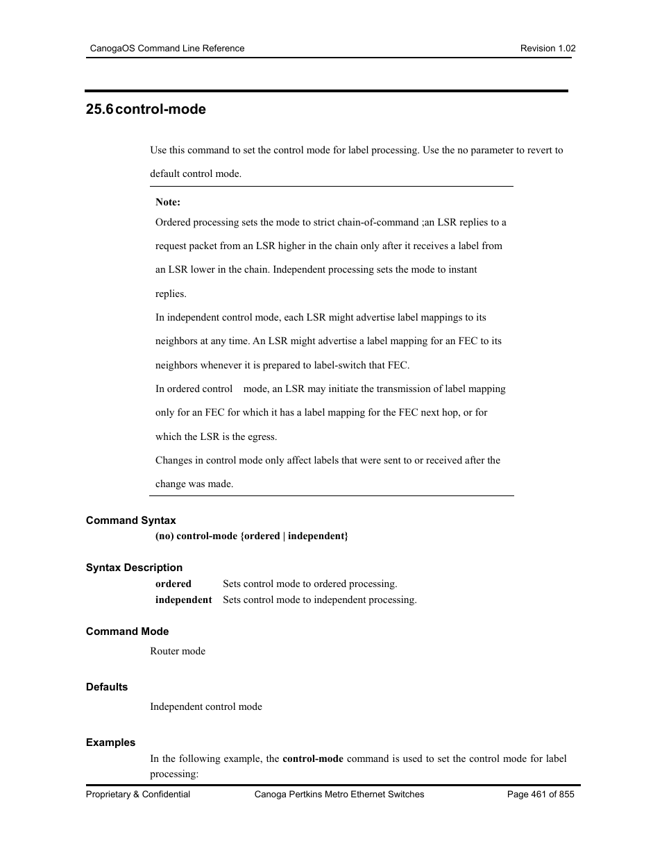 6 control-mode | CANOGA PERKINS CanogaOS Command Reference User Manual | Page 461 / 855