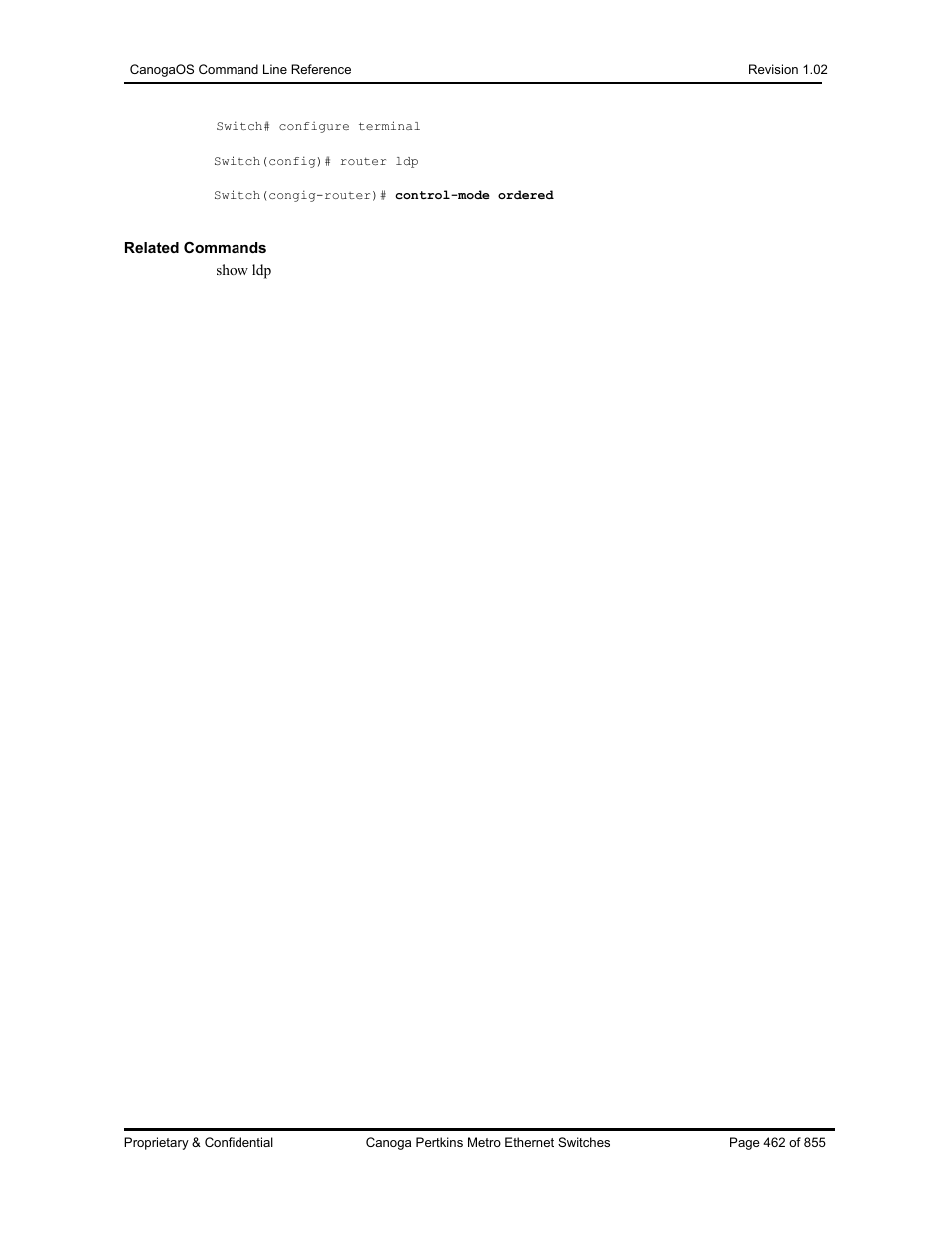 CANOGA PERKINS CanogaOS Command Reference User Manual | Page 462 / 855