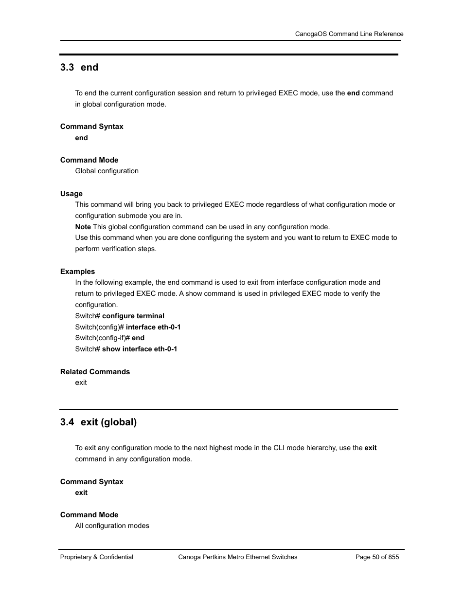 3 end, 4 exit (global) | CANOGA PERKINS CanogaOS Command Reference User Manual | Page 50 / 855