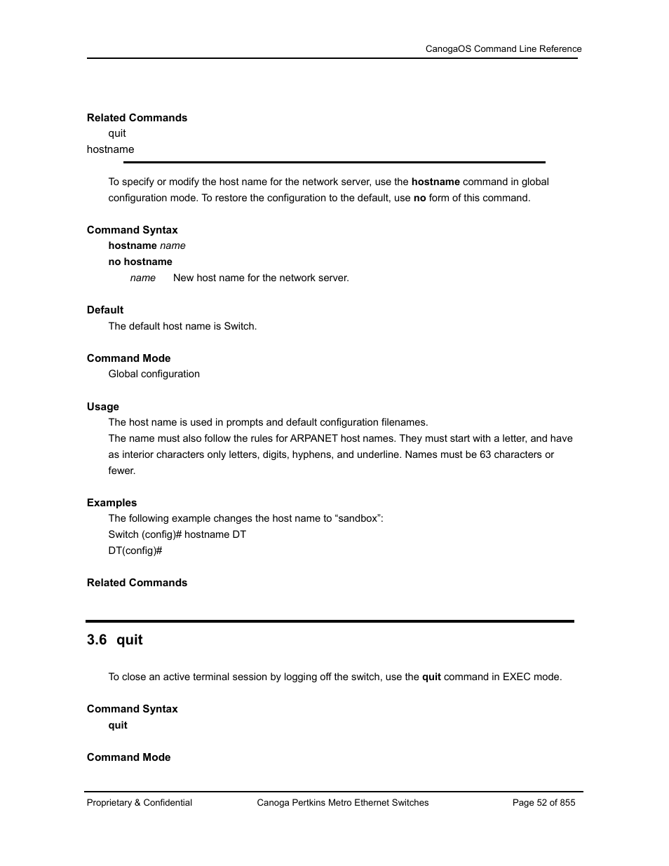 6 quit | CANOGA PERKINS CanogaOS Command Reference User Manual | Page 52 / 855