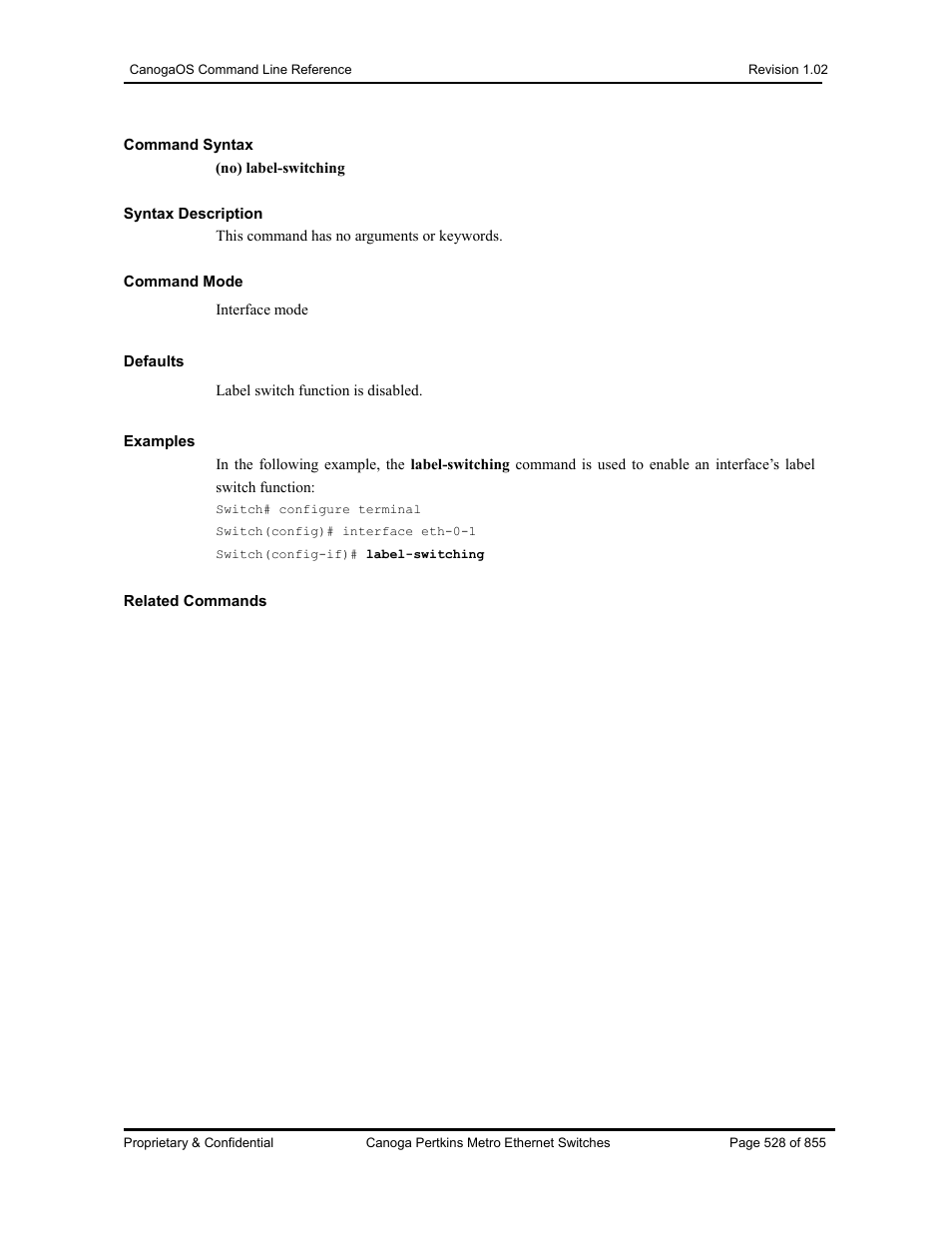 CANOGA PERKINS CanogaOS Command Reference User Manual | Page 528 / 855