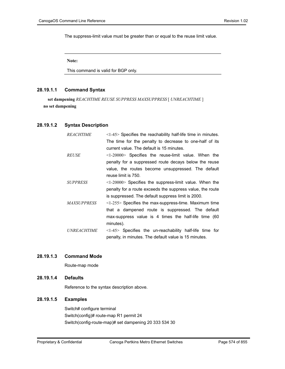 CANOGA PERKINS CanogaOS Command Reference User Manual | Page 574 / 855