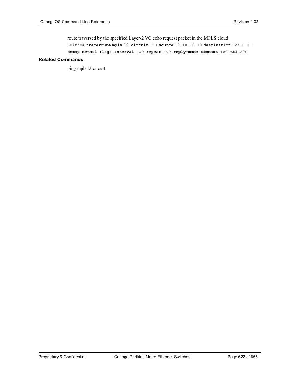 CANOGA PERKINS CanogaOS Command Reference User Manual | Page 622 / 855