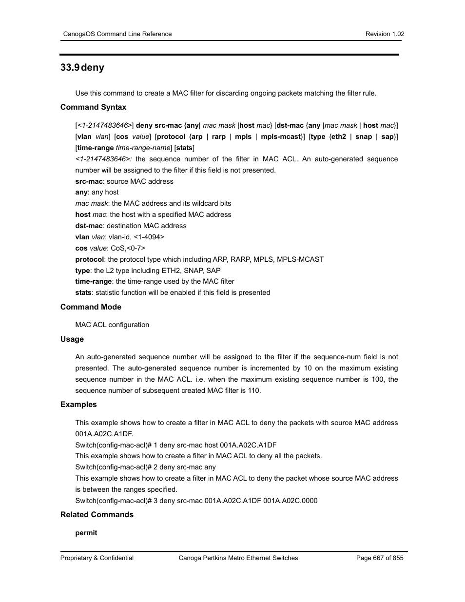 9 deny | CANOGA PERKINS CanogaOS Command Reference User Manual | Page 667 / 855