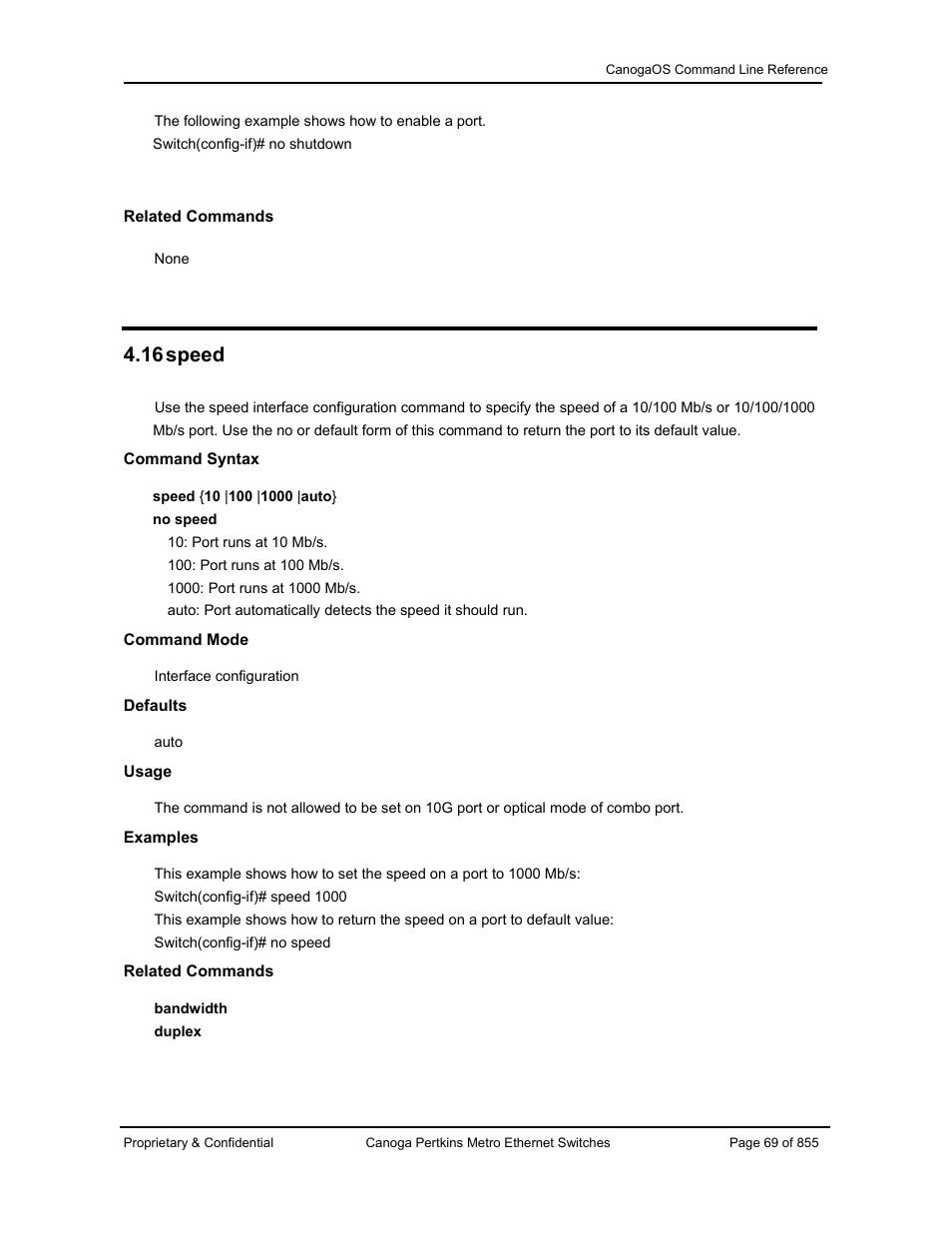 16 speed | CANOGA PERKINS CanogaOS Command Reference User Manual | Page 69 / 855