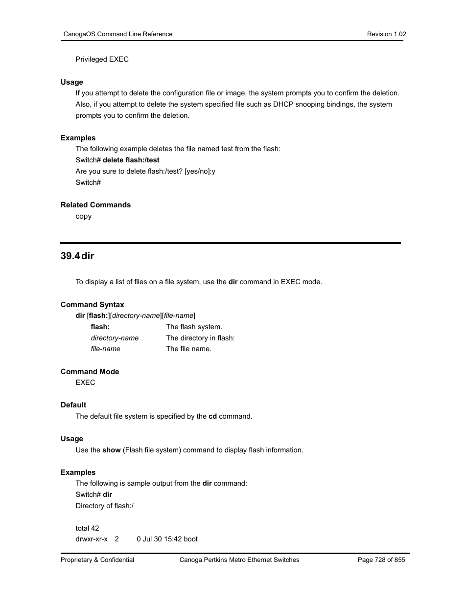 4 dir | CANOGA PERKINS CanogaOS Command Reference User Manual | Page 728 / 855