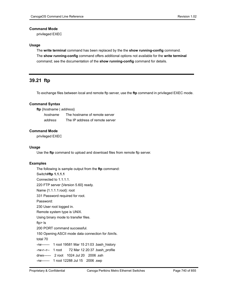 21 ftp | CANOGA PERKINS CanogaOS Command Reference User Manual | Page 740 / 855