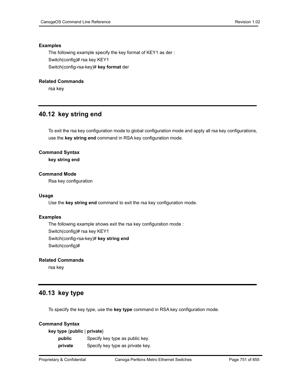 12 key string end, 13 key type | CANOGA PERKINS CanogaOS Command Reference User Manual | Page 751 / 855