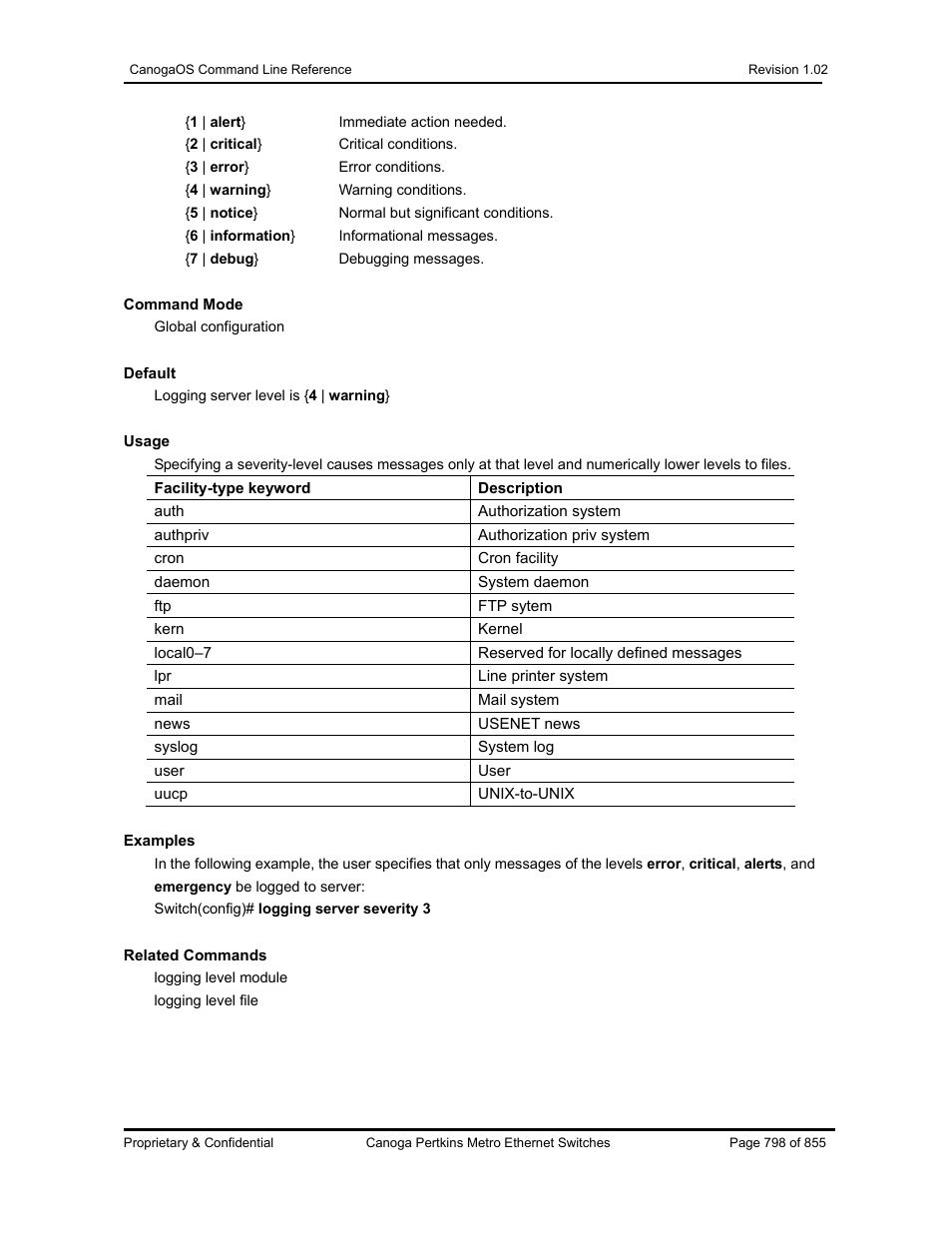 CANOGA PERKINS CanogaOS Command Reference User Manual | Page 798 / 855