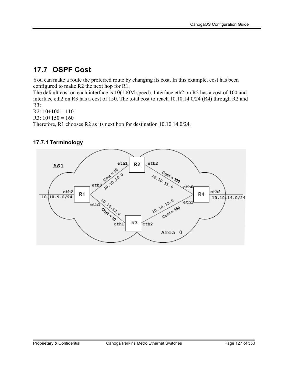 7 ospf cost | CANOGA PERKINS CanogaOS Configuration Guide User Manual | Page 127 / 350