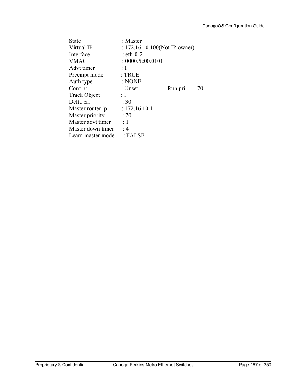 CANOGA PERKINS CanogaOS Configuration Guide User Manual | Page 167 / 350