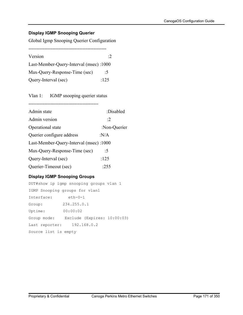 CANOGA PERKINS CanogaOS Configuration Guide User Manual | Page 171 / 350