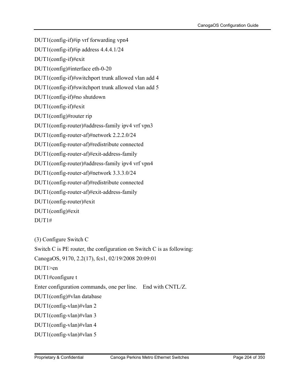 CANOGA PERKINS CanogaOS Configuration Guide User Manual | Page 204 / 350