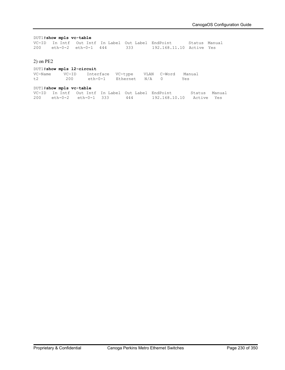 CANOGA PERKINS CanogaOS Configuration Guide User Manual | Page 230 / 350