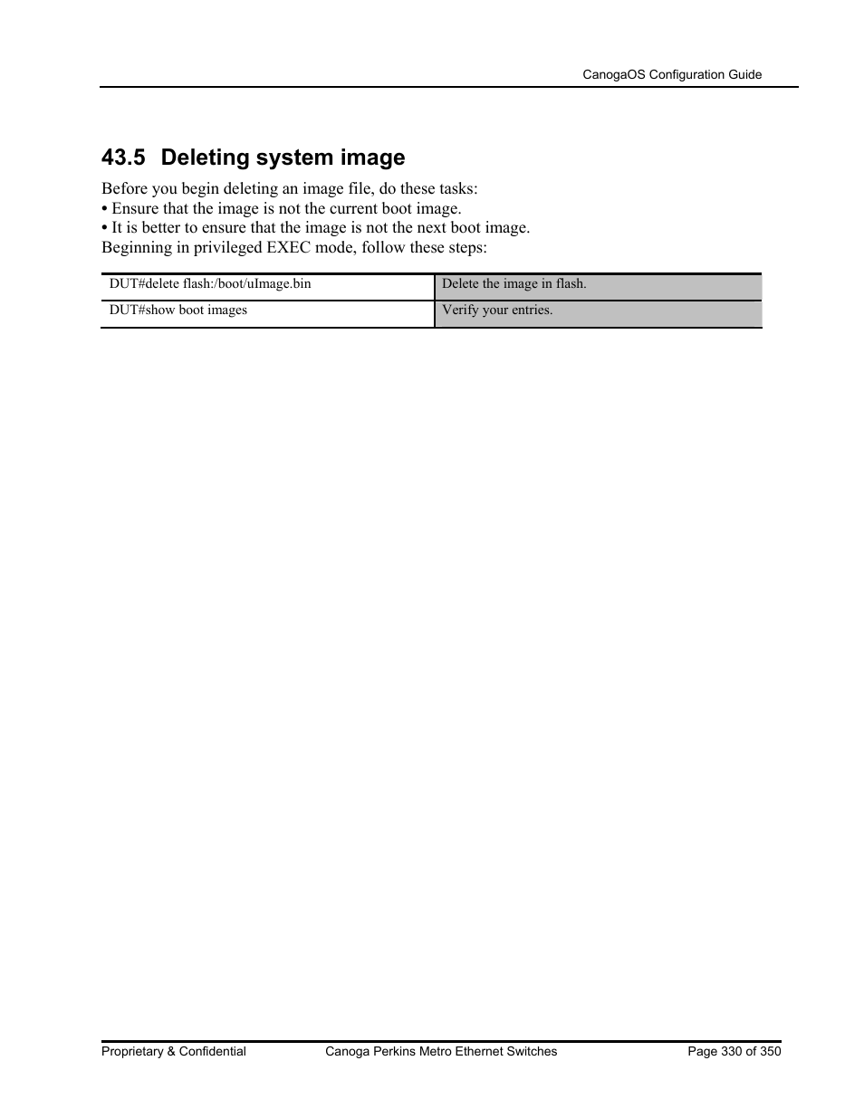 5 deleting system image | CANOGA PERKINS CanogaOS Configuration Guide User Manual | Page 330 / 350