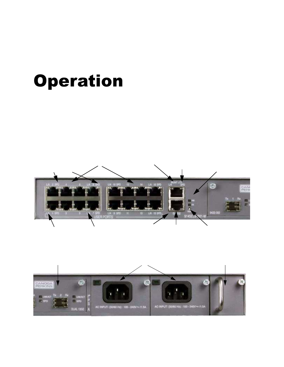 Operation, 1 power-up and front panel functions, Chapter 4. operation | Power-up and front panel functions, Chapter 4 operation | CANOGA PERKINS 9145ELB Network Interface Device Hardware User Manual | Page 35 / 52
