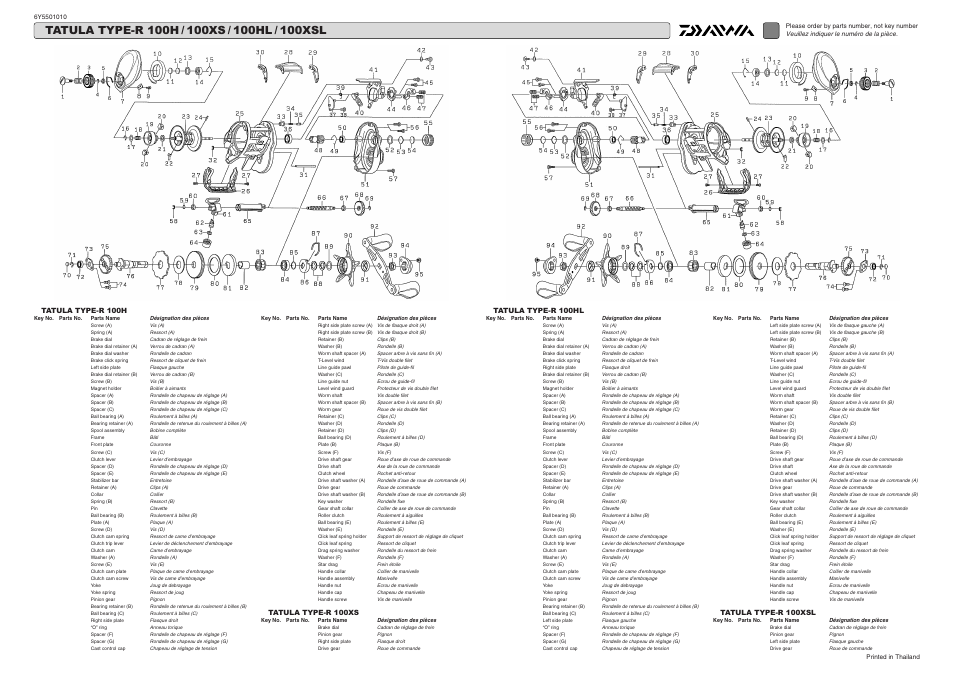 Tatula type-r 100h, 100xs, 100hl | 100xsl | Daiwa TATULA TYPE-R 100H-XSL User Manual | Page 2 / 2