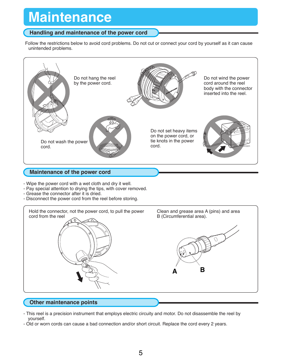 Maintenance | Daiwa MARINEPOWER-3000 User Manual | Page 7 / 26