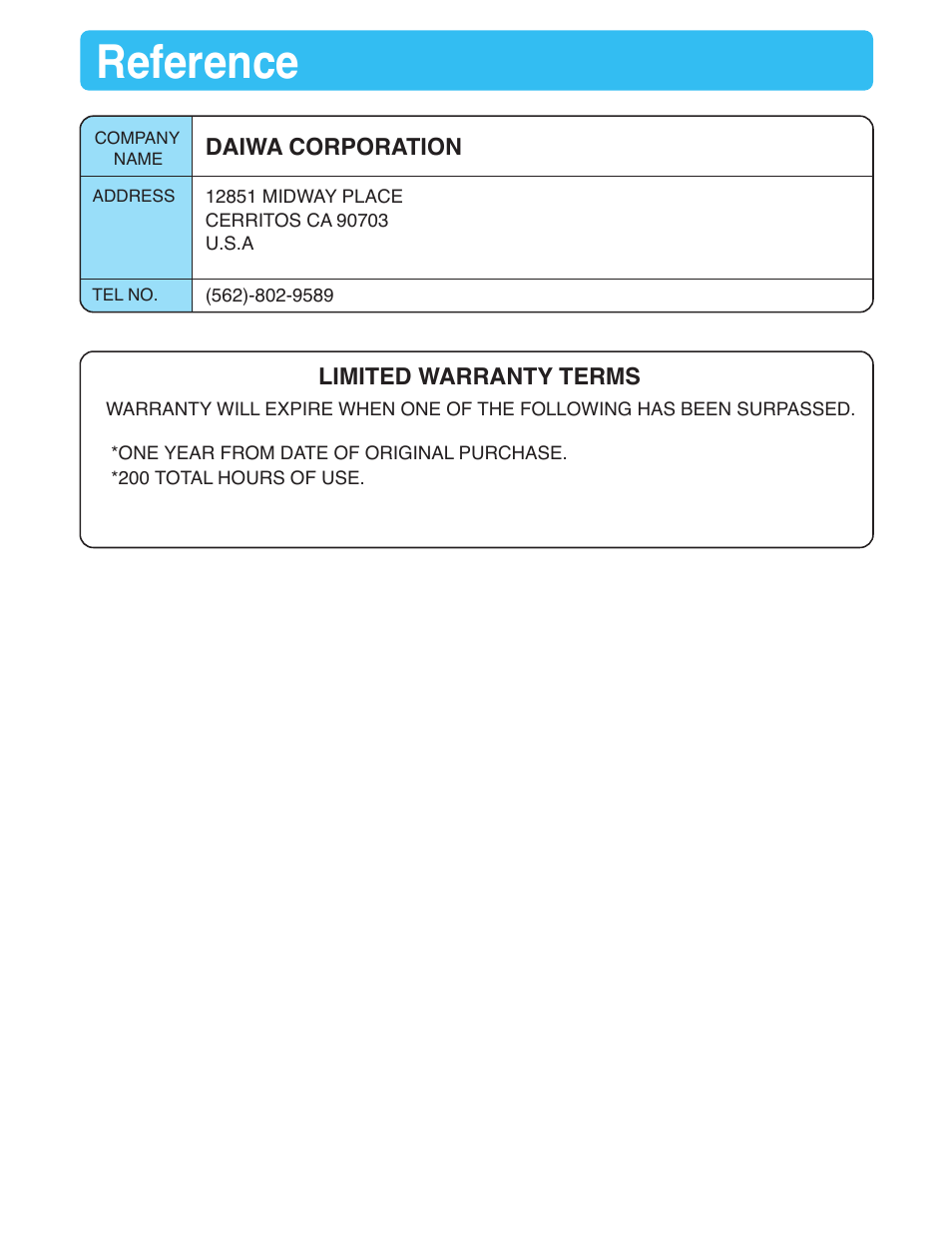 Reference | Daiwa SEABORG-300FB User Manual | Page 38 / 38