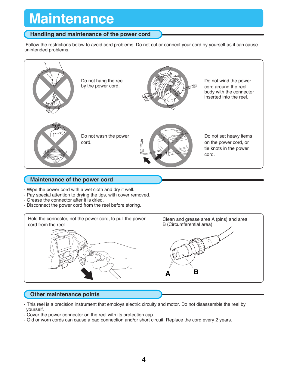 Maintenance | Daiwa SEABORG-300FB User Manual | Page 6 / 38