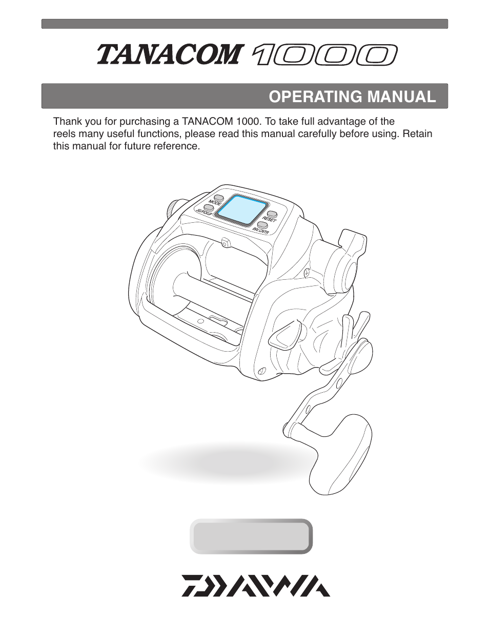 Daiwa TANACOM 1000 User Manual | 38 pages