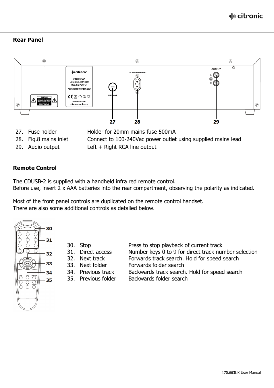 Citronic CDUSB-2 User Manual | Page 4 / 7