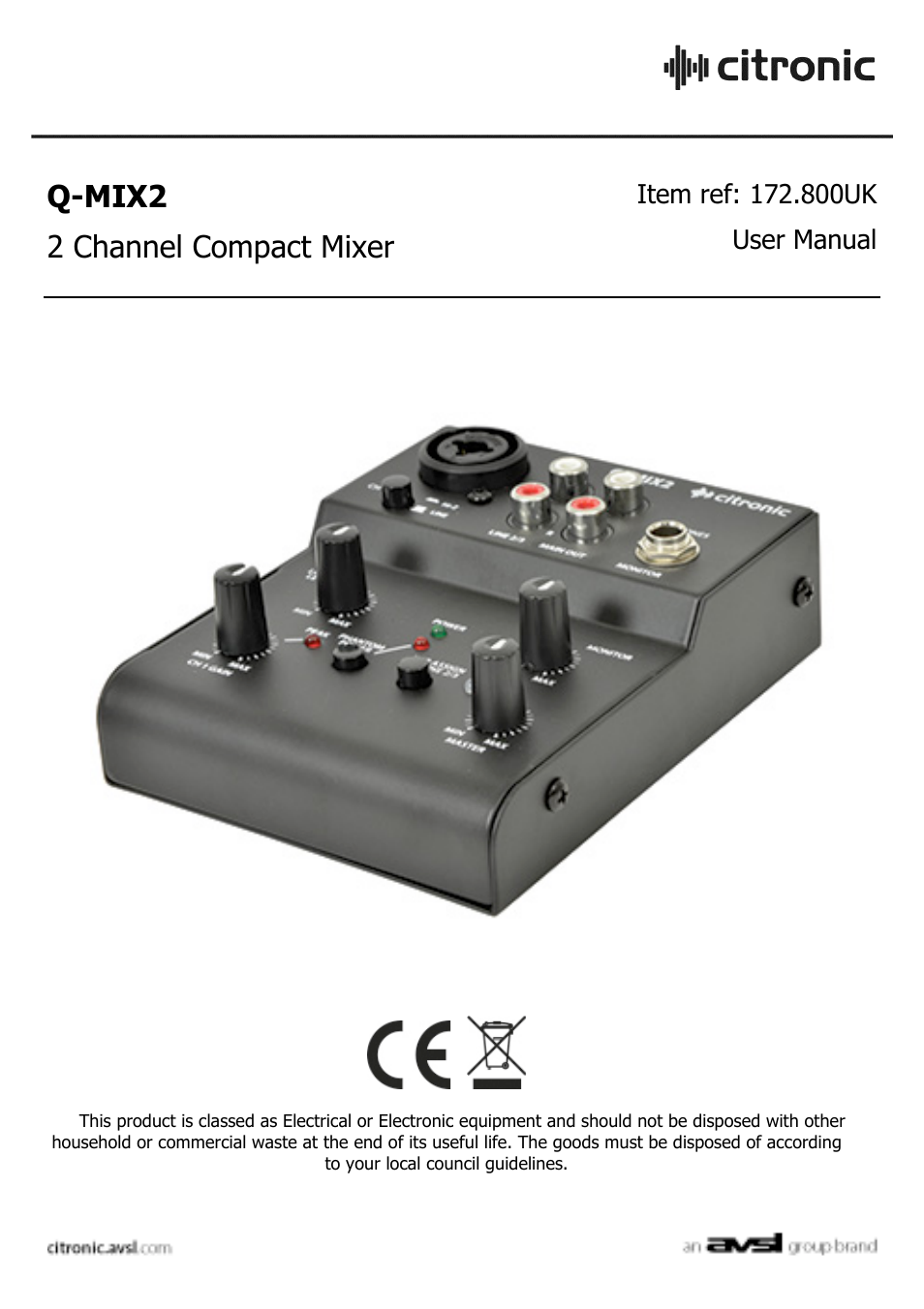Citronic Q-MIX2 User Manual | 4 pages