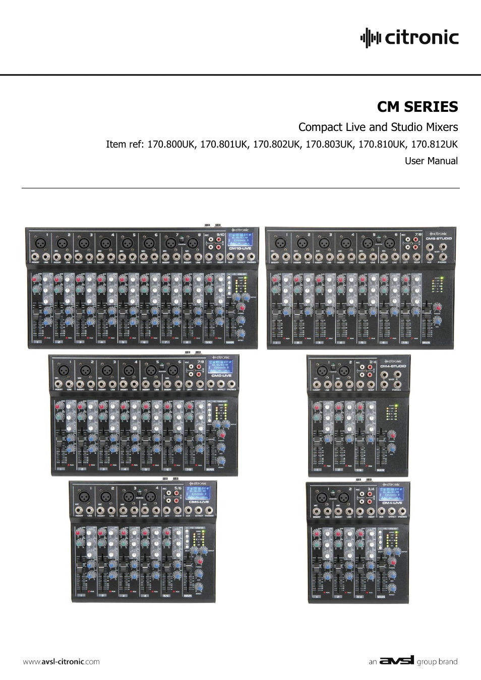 Citronic CM-LIVE User Manual | 8 pages