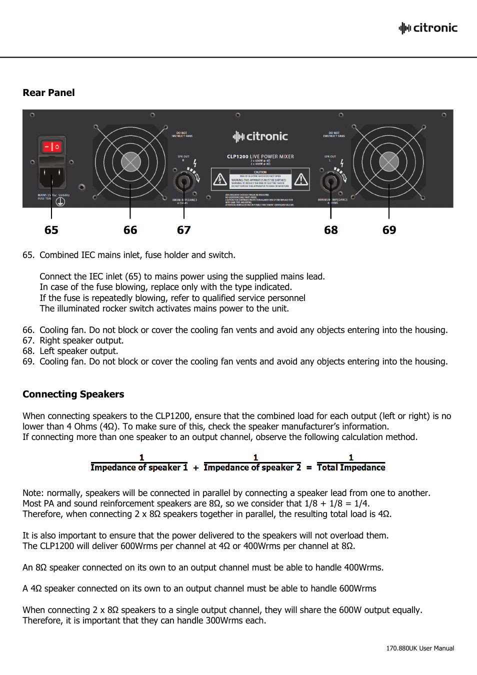 Citronic CLP1200 User Manual | Page 13 / 16