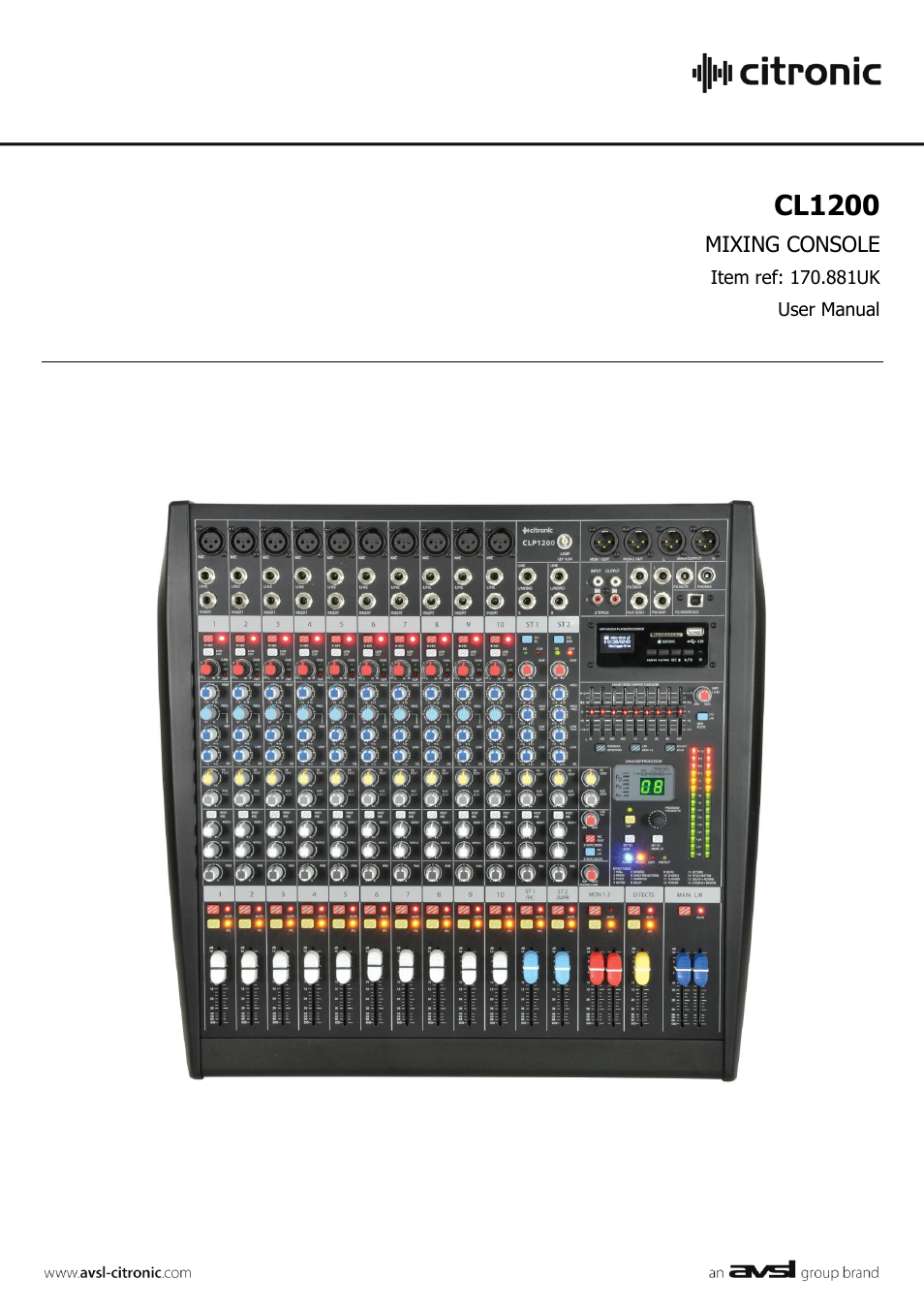 Citronic CL1200 User Manual | 16 pages