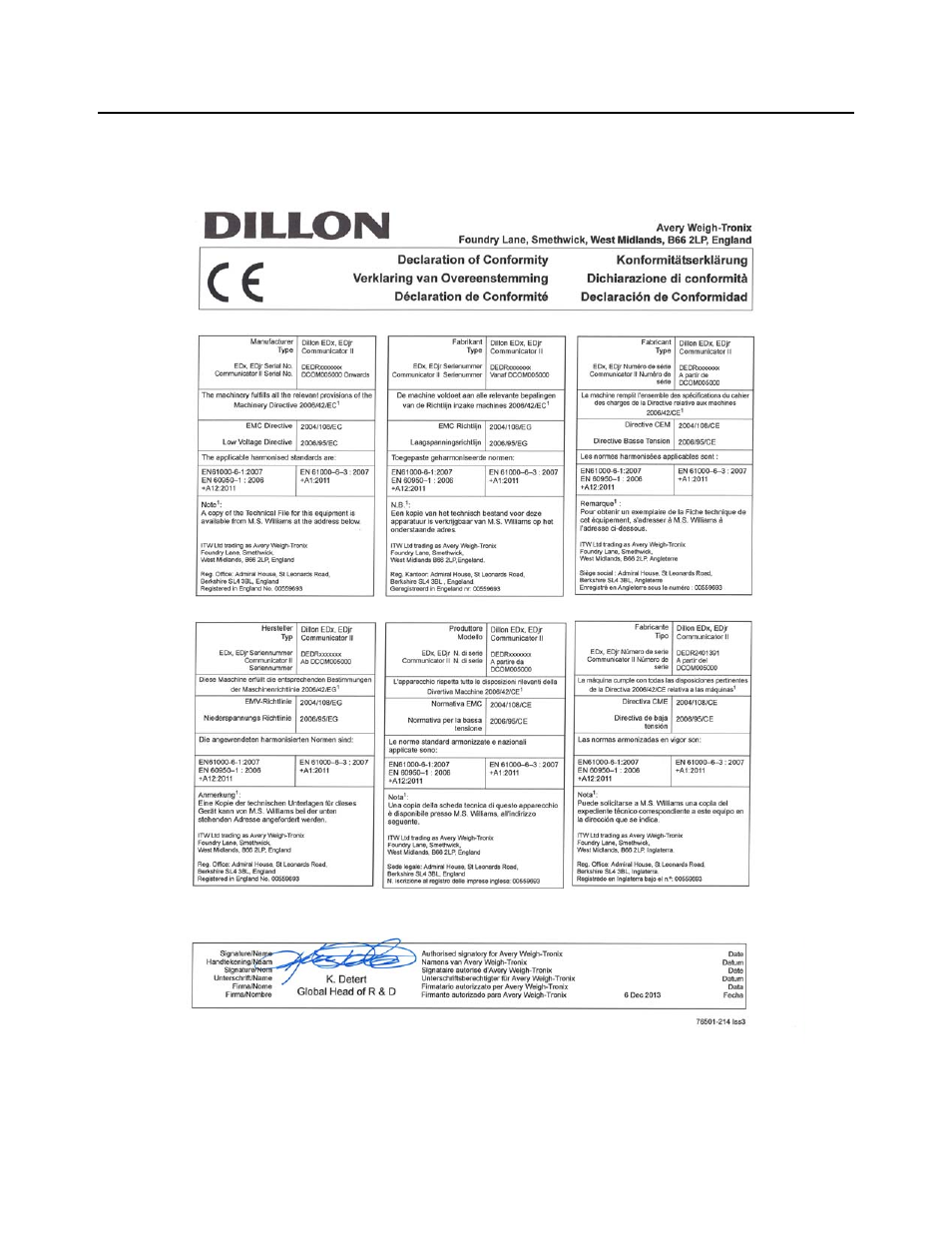 8 declaration of conformity, Declaration of conformity | Dillon EDjunior (Red) User Manual | Page 9 / 24