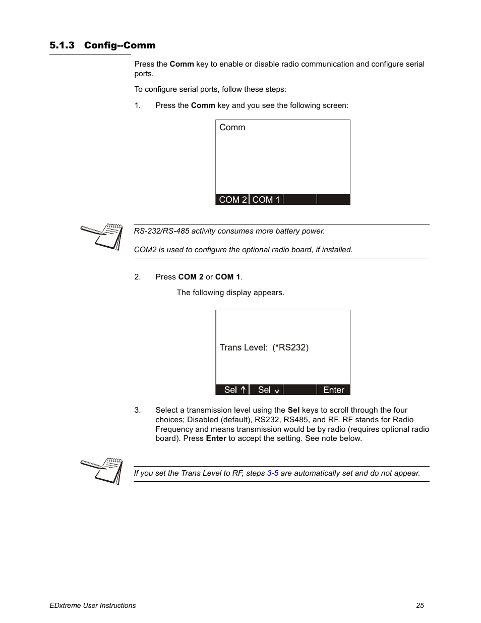 3 config--comm, Config--comm | Dillon EDXtreme (Old) User Manual | Page 25 / 50