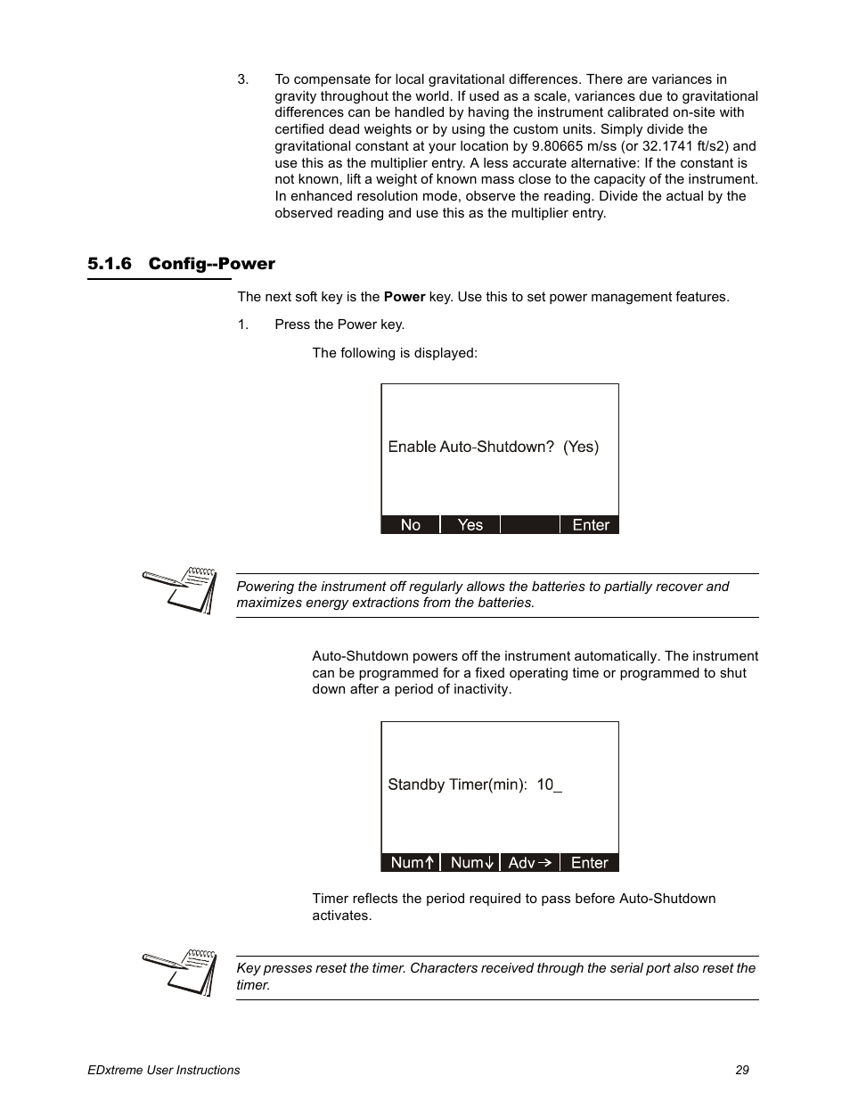 6 config--power, Config--power | Dillon EDXtreme (Old) User Manual | Page 29 / 50