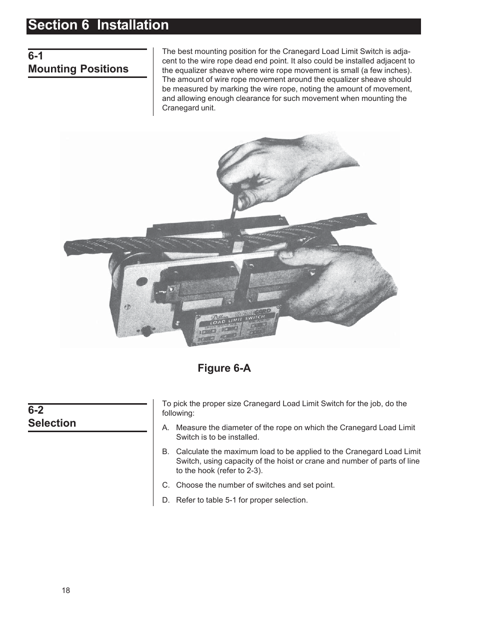 1 mounting positions 6-2 selection, Figure 6-a | Dillon DynaSwitch User Manual | Page 18 / 20