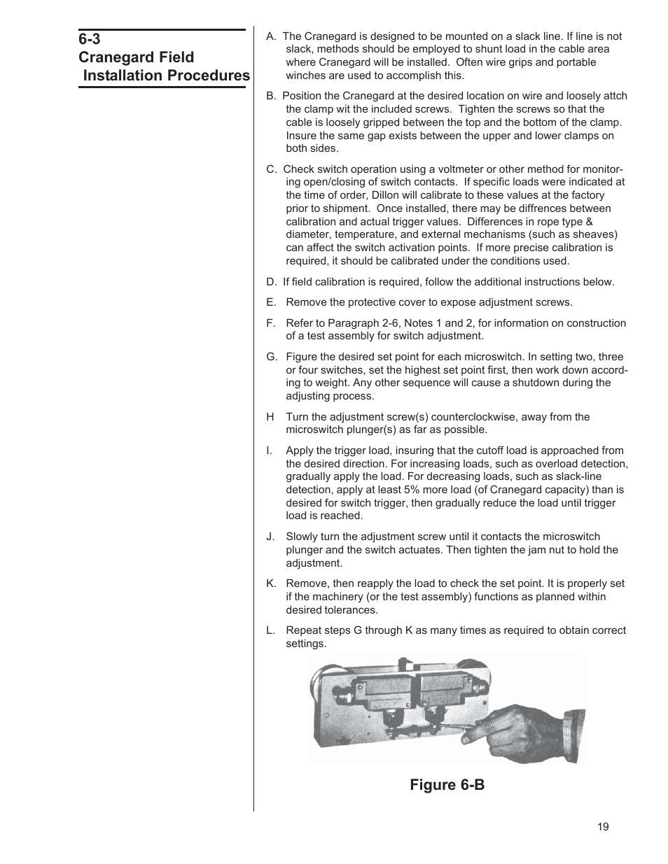 3 cranegard field installation procedures, Figure 6-b | Dillon DynaSwitch User Manual | Page 19 / 20