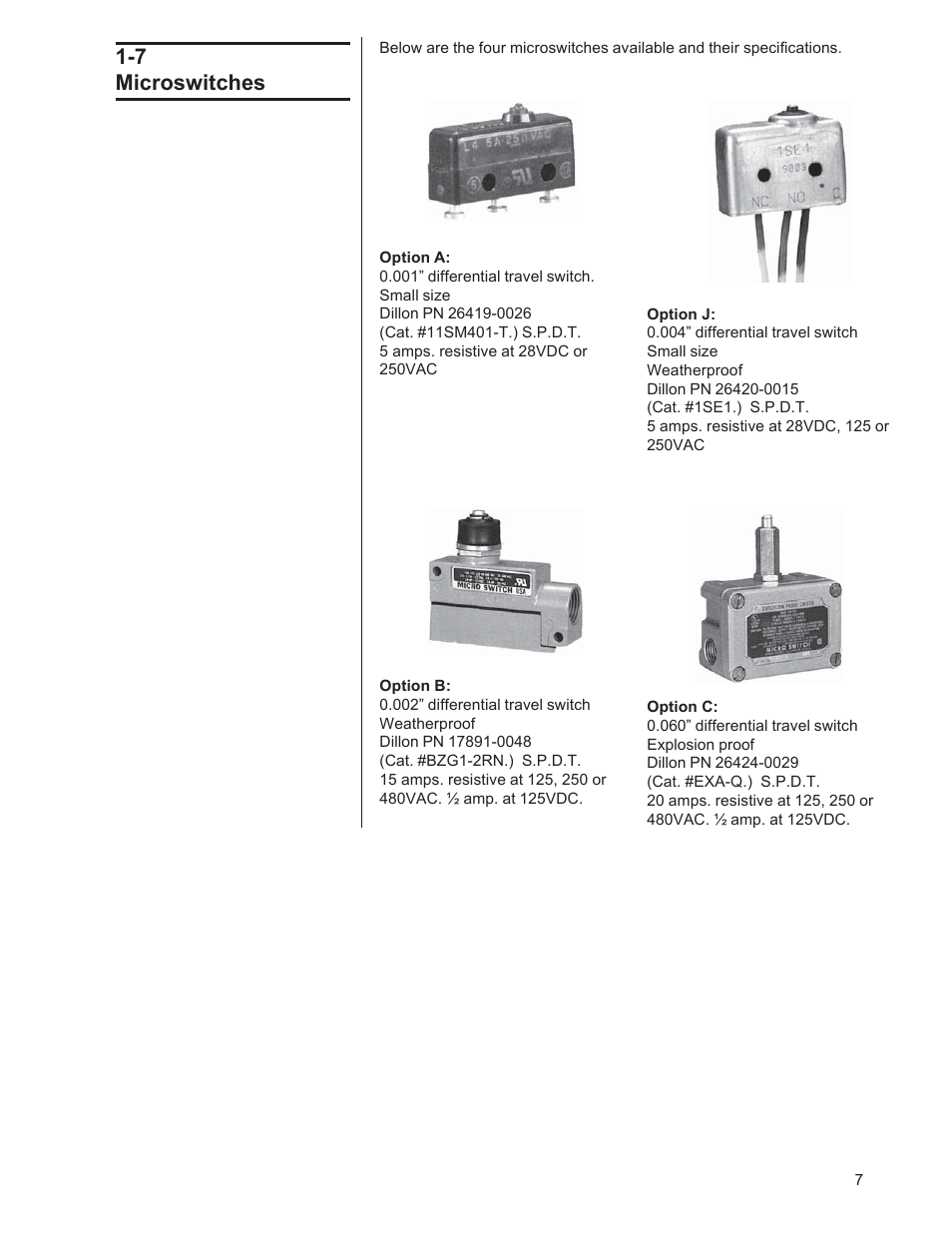 7 microswitches | Dillon DynaSwitch User Manual | Page 7 / 20