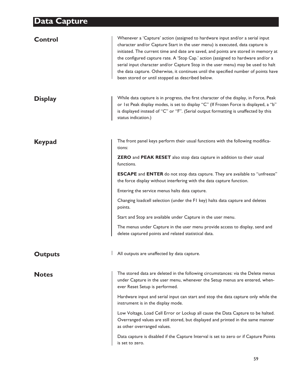 Data capture | Dillon FI-127 User Manual | Page 59 / 68