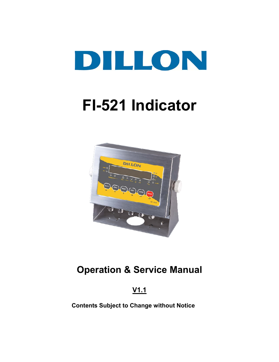 Dillon FI-521 User Manual | 44 pages