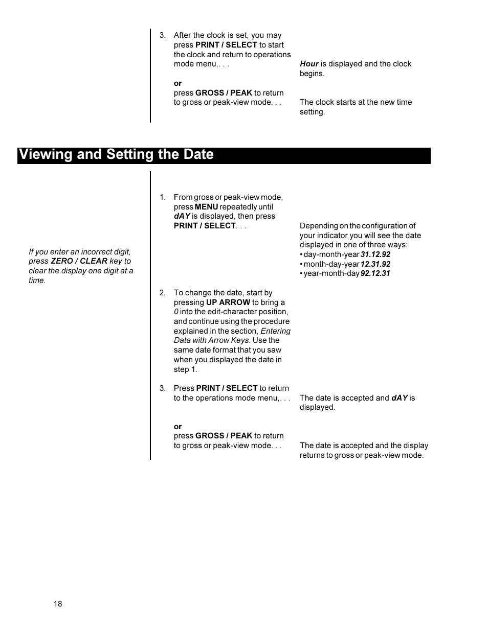 Viewing and setting the date | Dillon FI-90 User Manual | Page 18 / 24