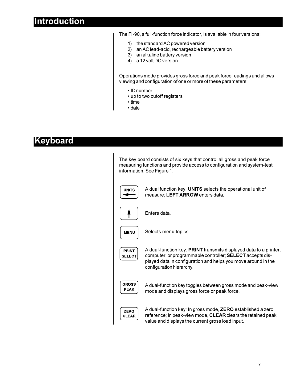 Introduction, Keyboard | Dillon FI-90 User Manual | Page 7 / 24