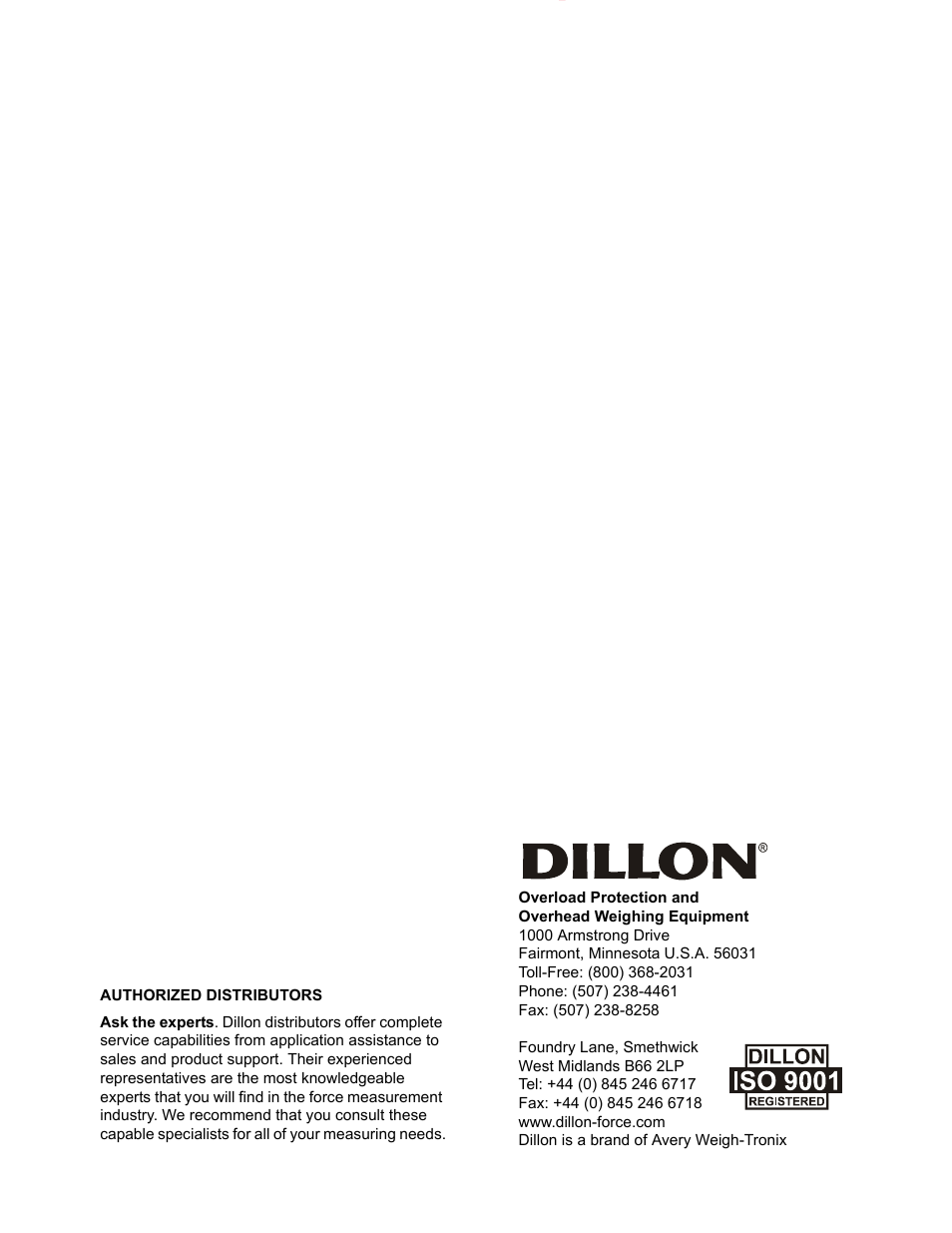 Dillon X Force Gauge User Manual | Page 18 / 18