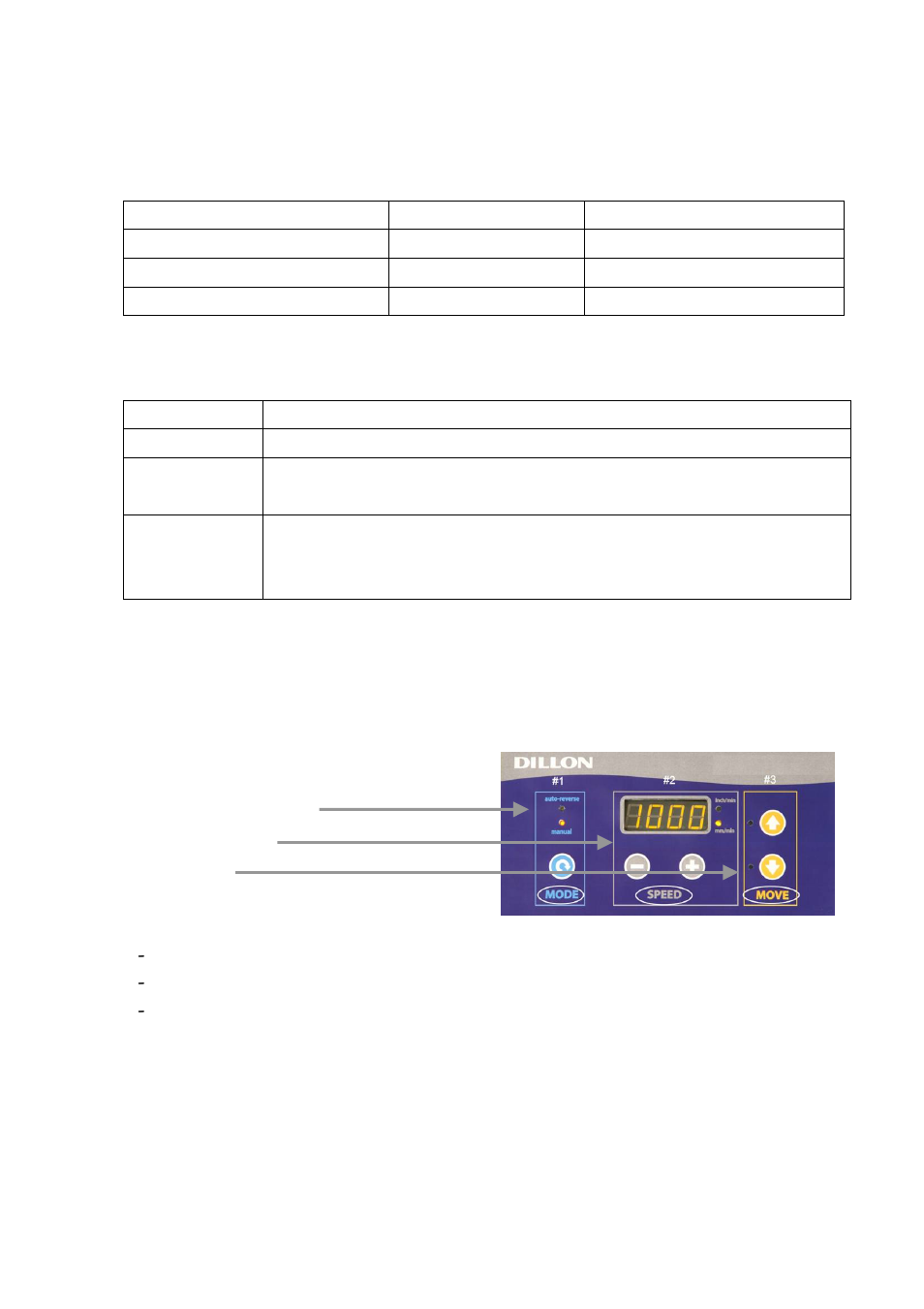 Operation, Overview of controls, Crosshead connectors | Front console | Dillon GTS-1000 User Manual | Page 10 / 16