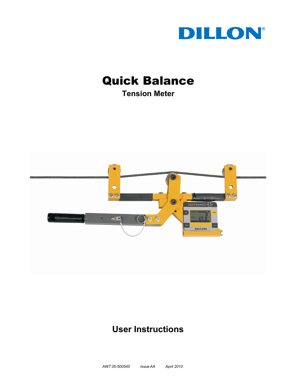 Dillon Quick Balance Tension Meter User Manual | 26 pages