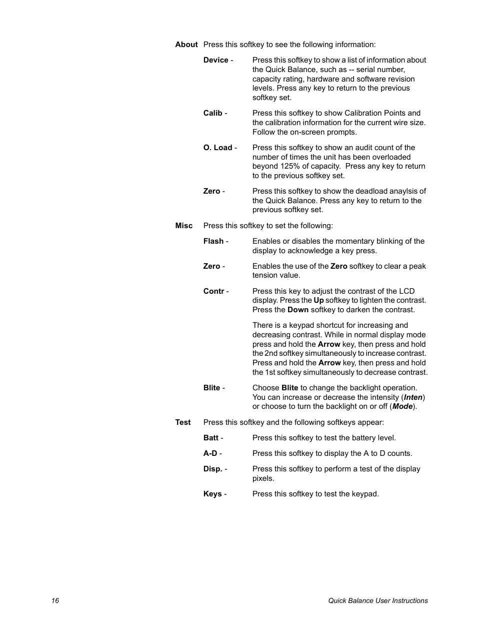 Dillon Quick Balance Tension Meter User Manual | Page 16 / 26