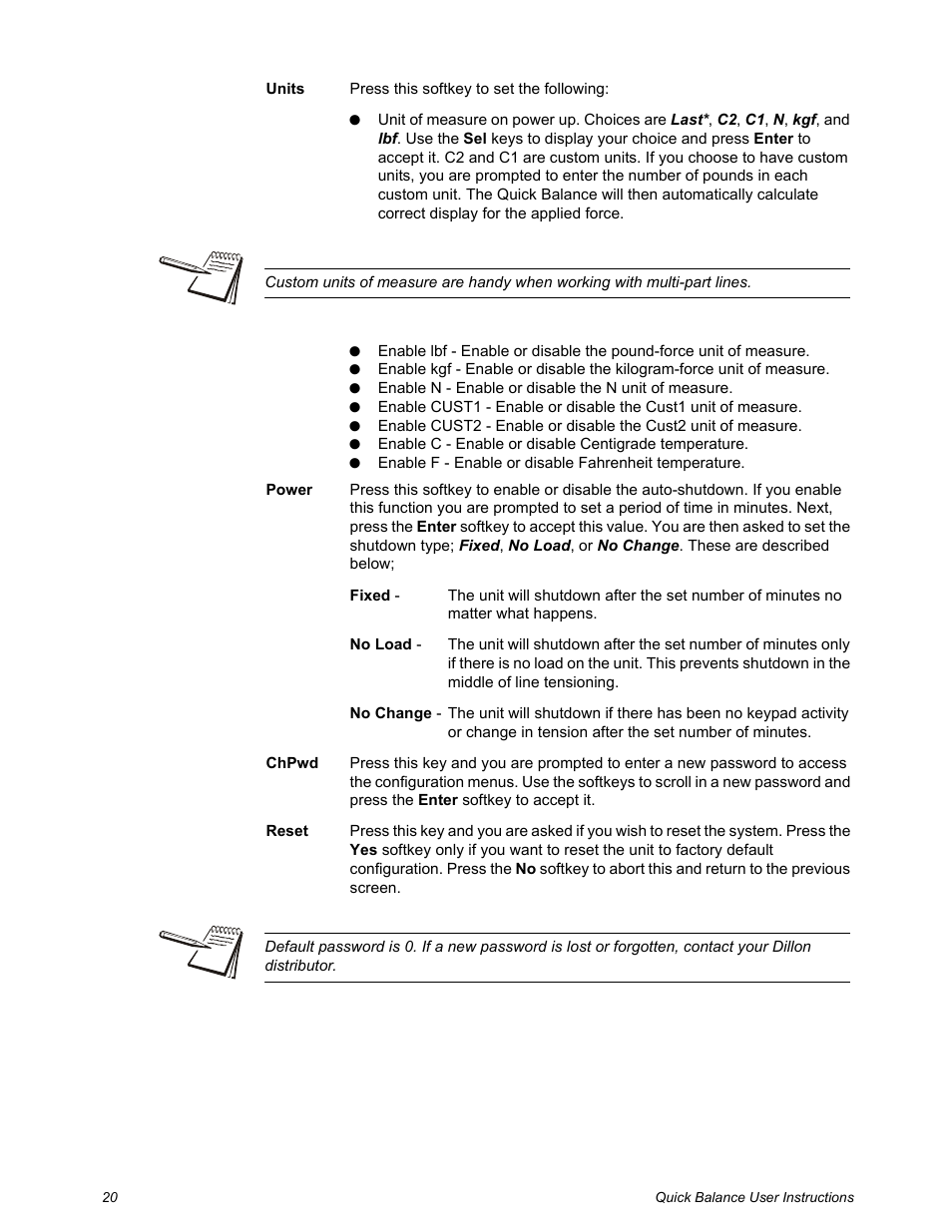 Dillon Quick Balance Tension Meter User Manual | Page 20 / 26