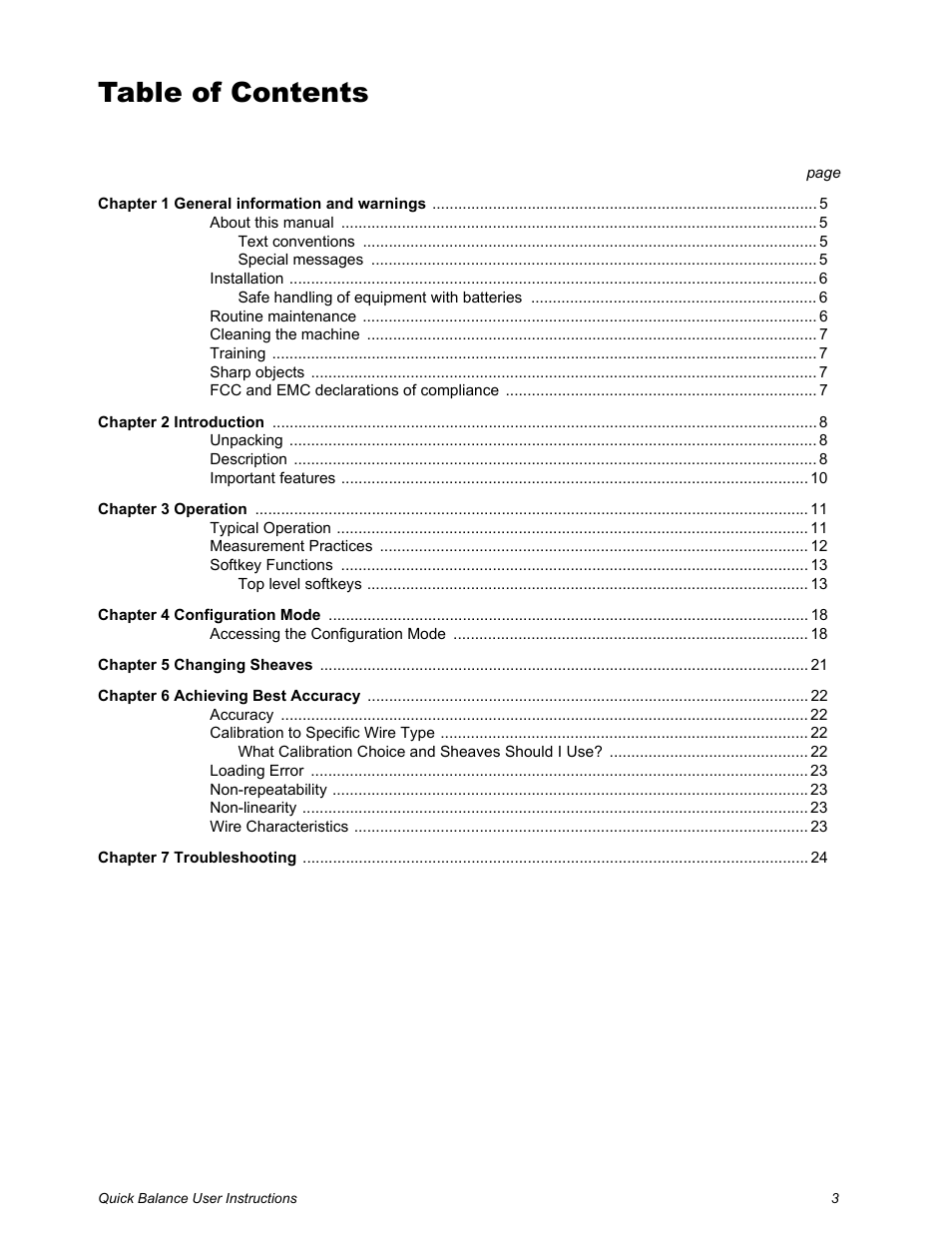 Dillon Quick Balance Tension Meter User Manual | Page 3 / 26