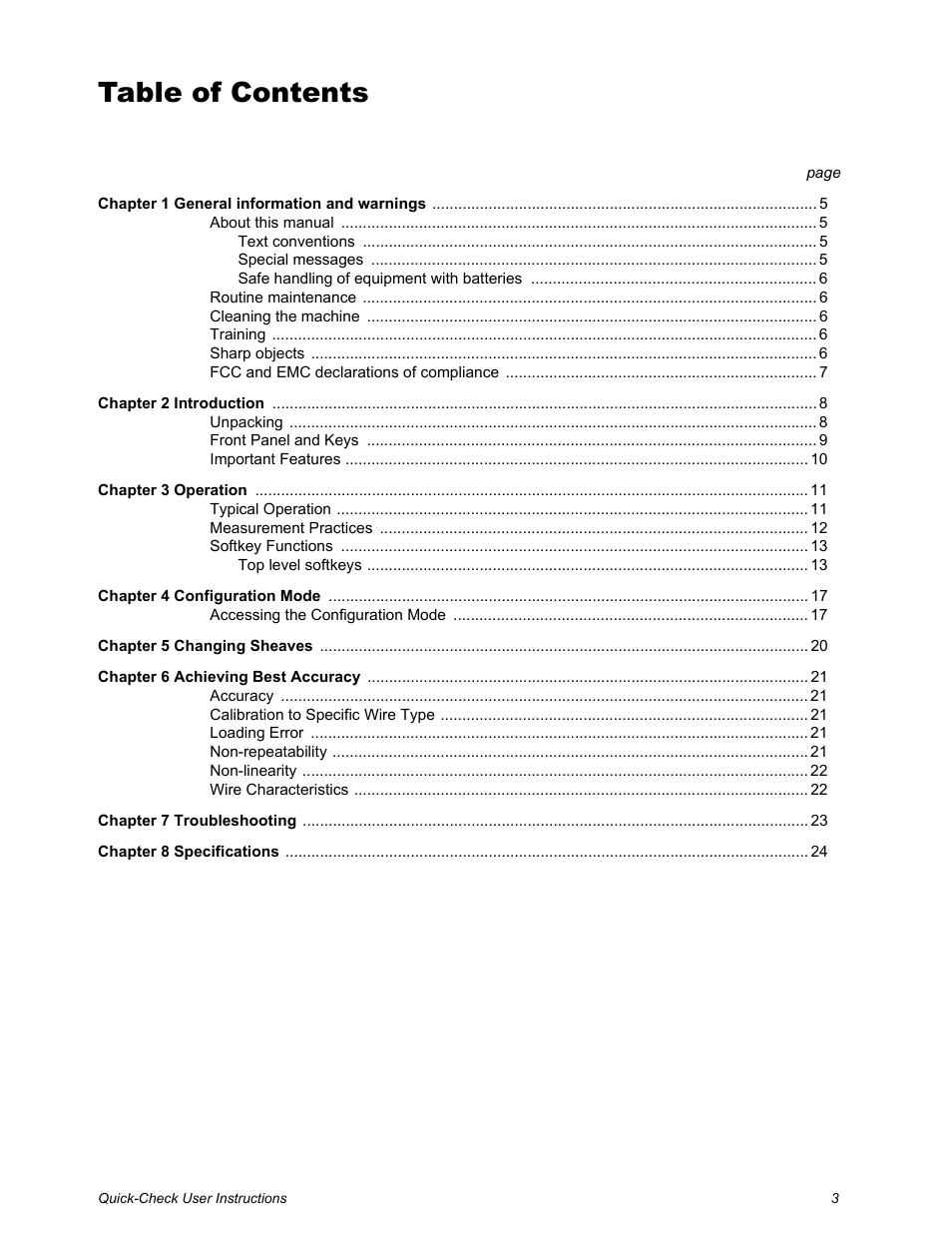 Dillon Quick-Check Wire Tension Meter (Old) User Manual | Page 3 / 28